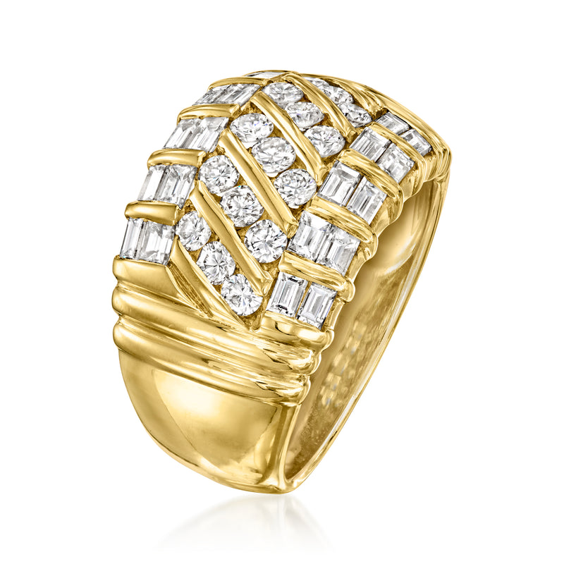 C. 1990 Vintage 2.30 ct. t.w. Diamond Ring in 18kt Yellow Gold. Size 8