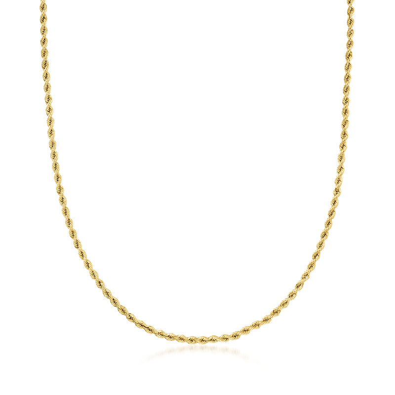 10k yellow gold rope-chain necklace with fine twisted links
