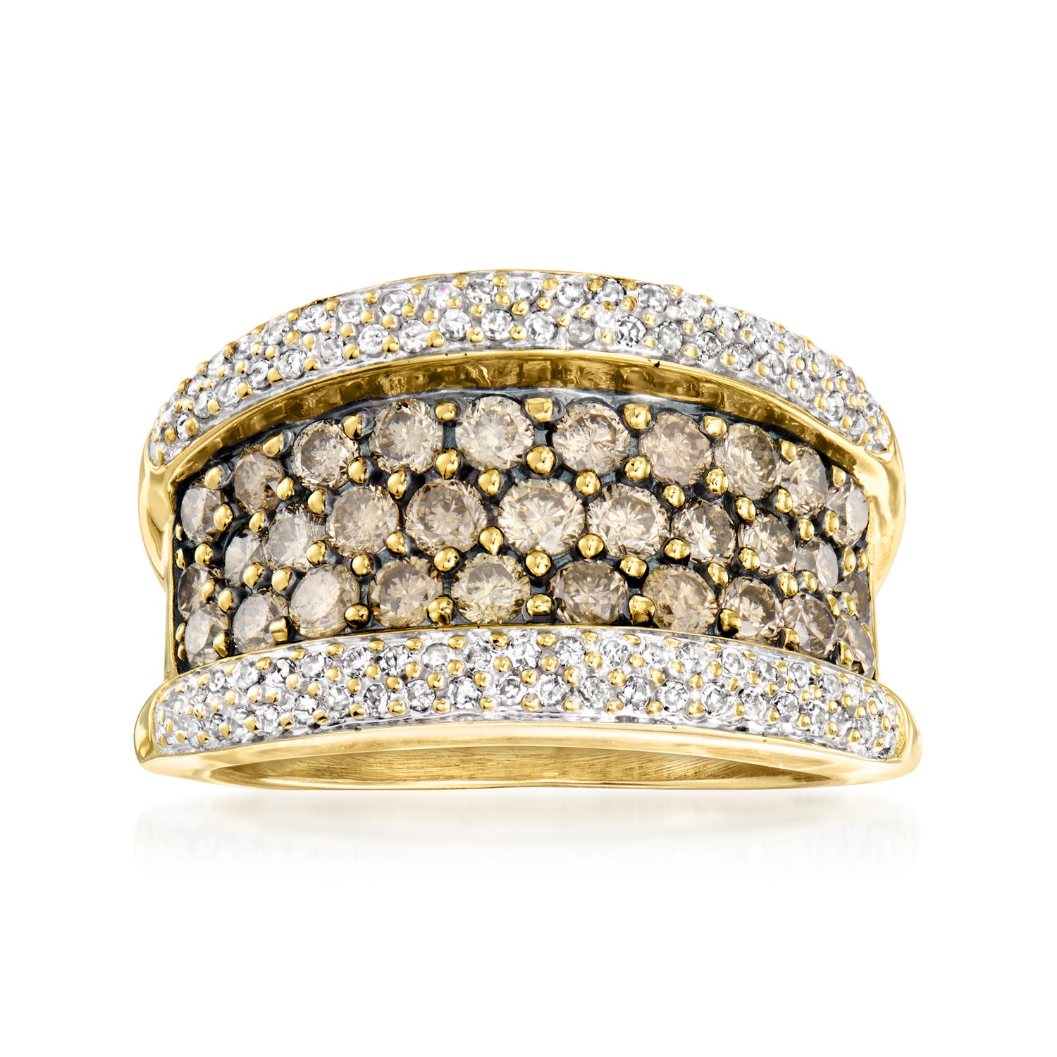 C. 2000 Vintage 2.30 ct. t.w. Brown and White Diamond Ring in 14kt Yellow Gold