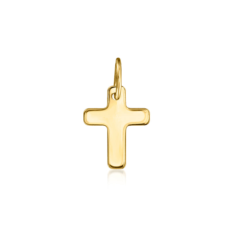 10kt yellow gold cross charm with hanging loop bail