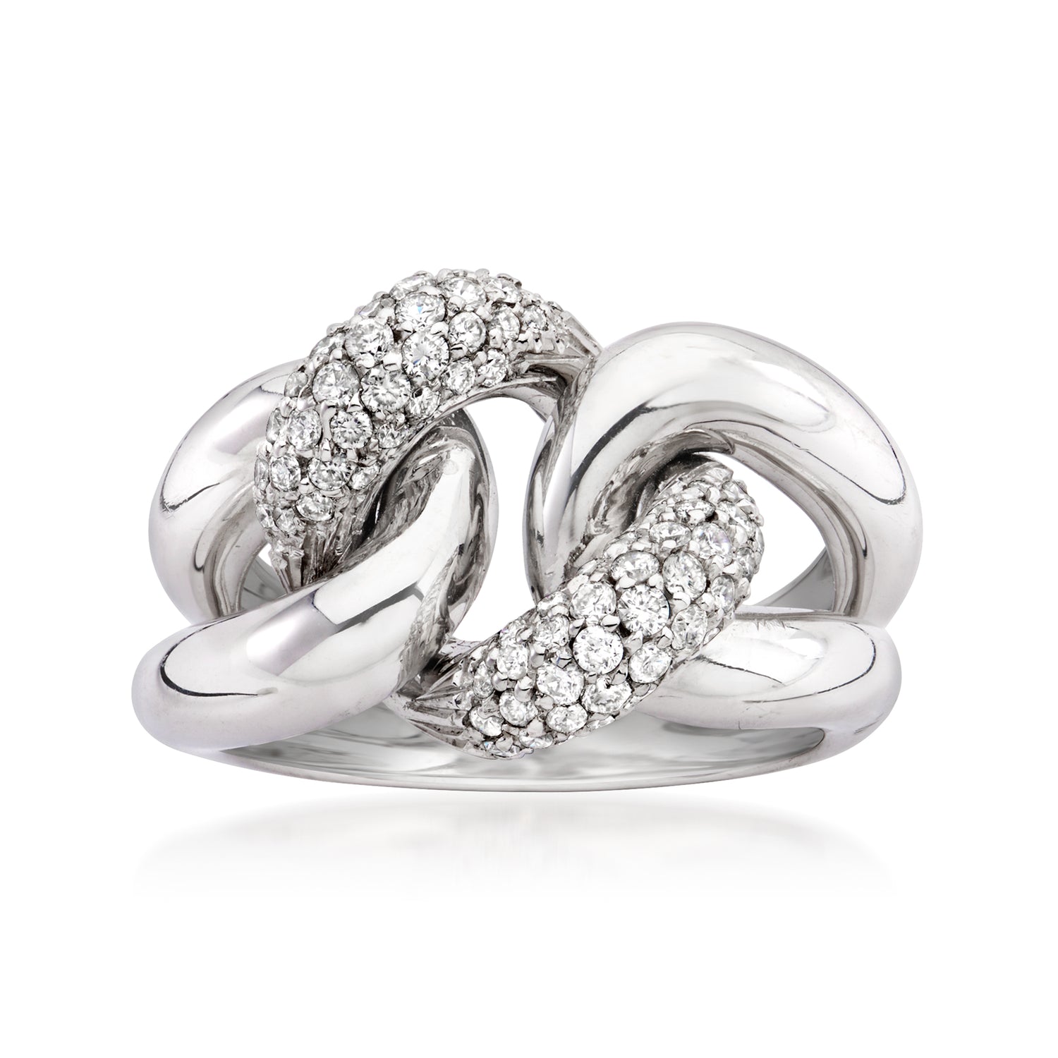C. 2000 Vintage 1.25 ct. t.w. Diamond Link Ring in 18kt White Gold