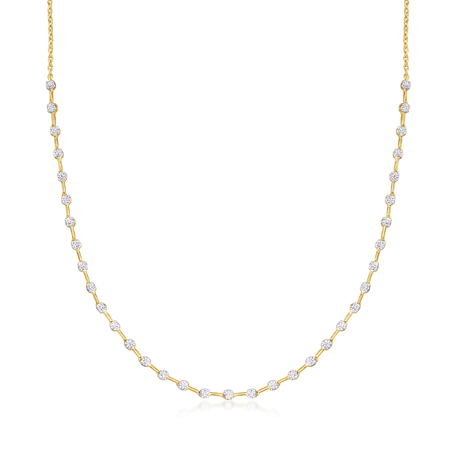 1.00 ct. t.w. Lab Grown Diamond Necklace in 18kt Gold Over Sterling