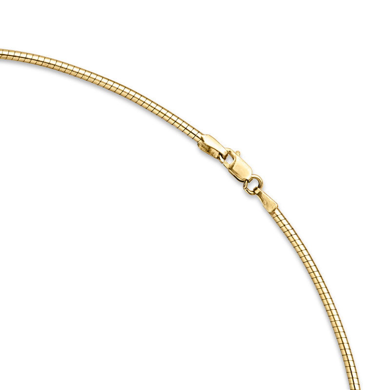 10kt yellow gold omega clasp with interlocking rounded link chain