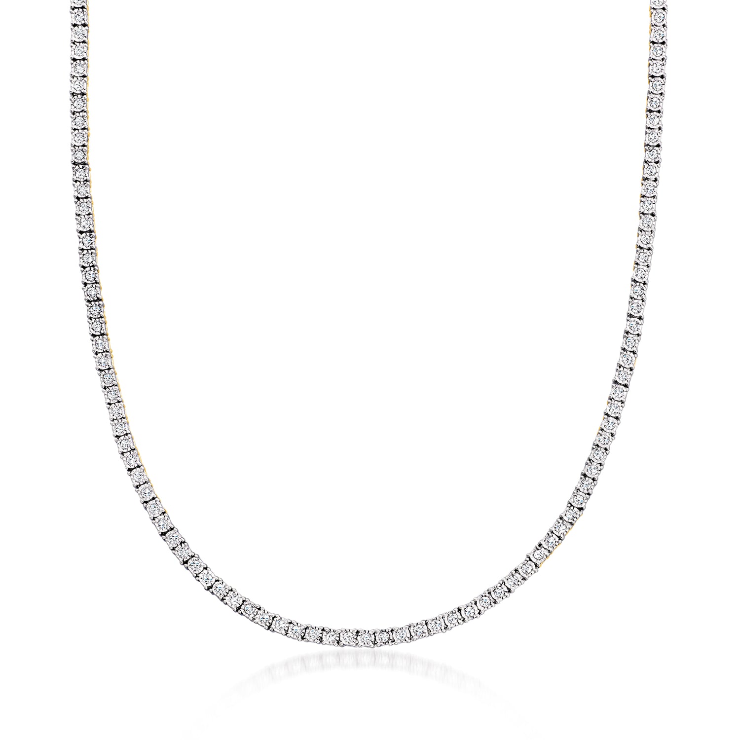 2.00 ct. t.w. Lab Grown Diamond Tennis Necklace in 18kt Gold Over Sterling