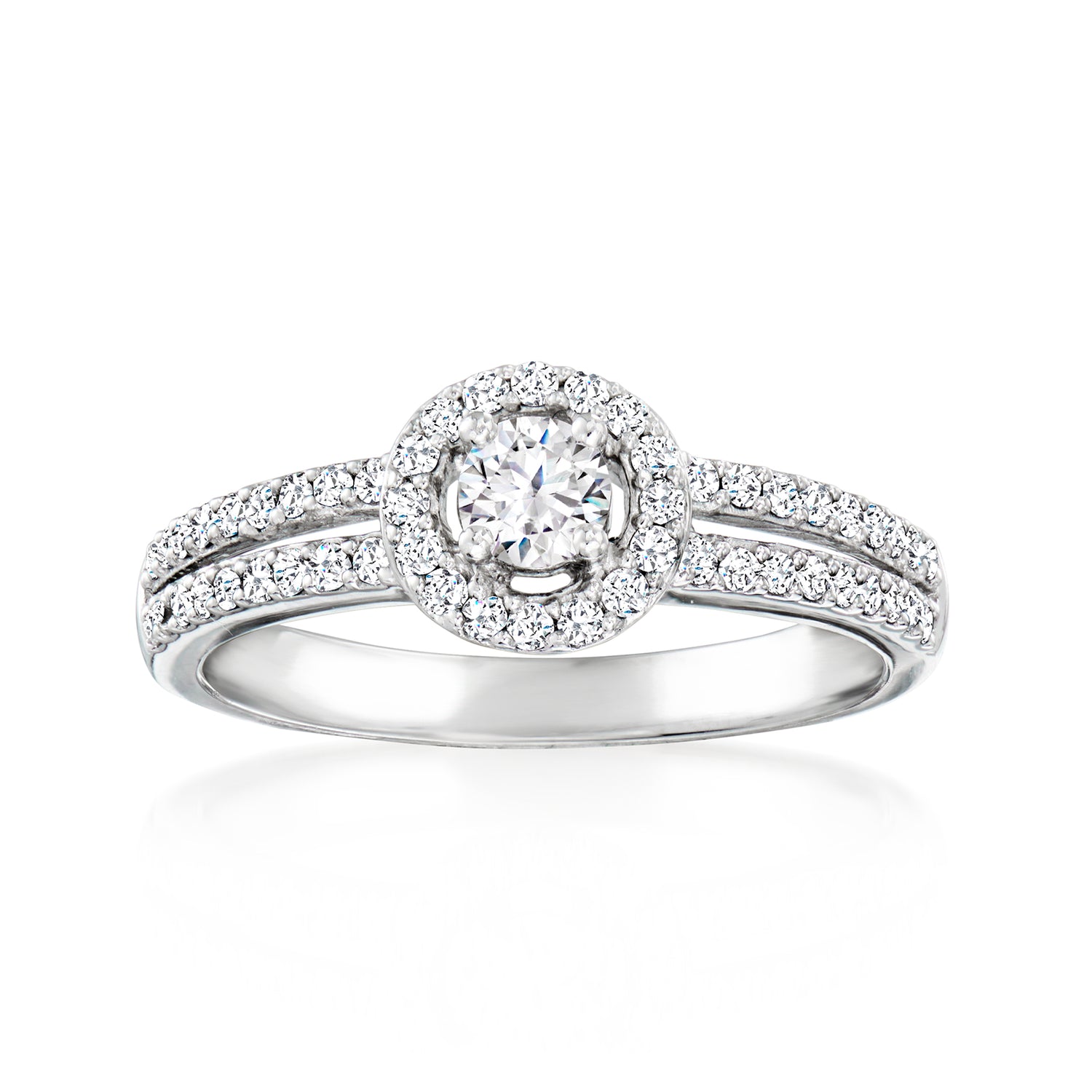 C. 2000 Vintage .52 ct. t.w. Diamond Two-Row Ring in Platinum
