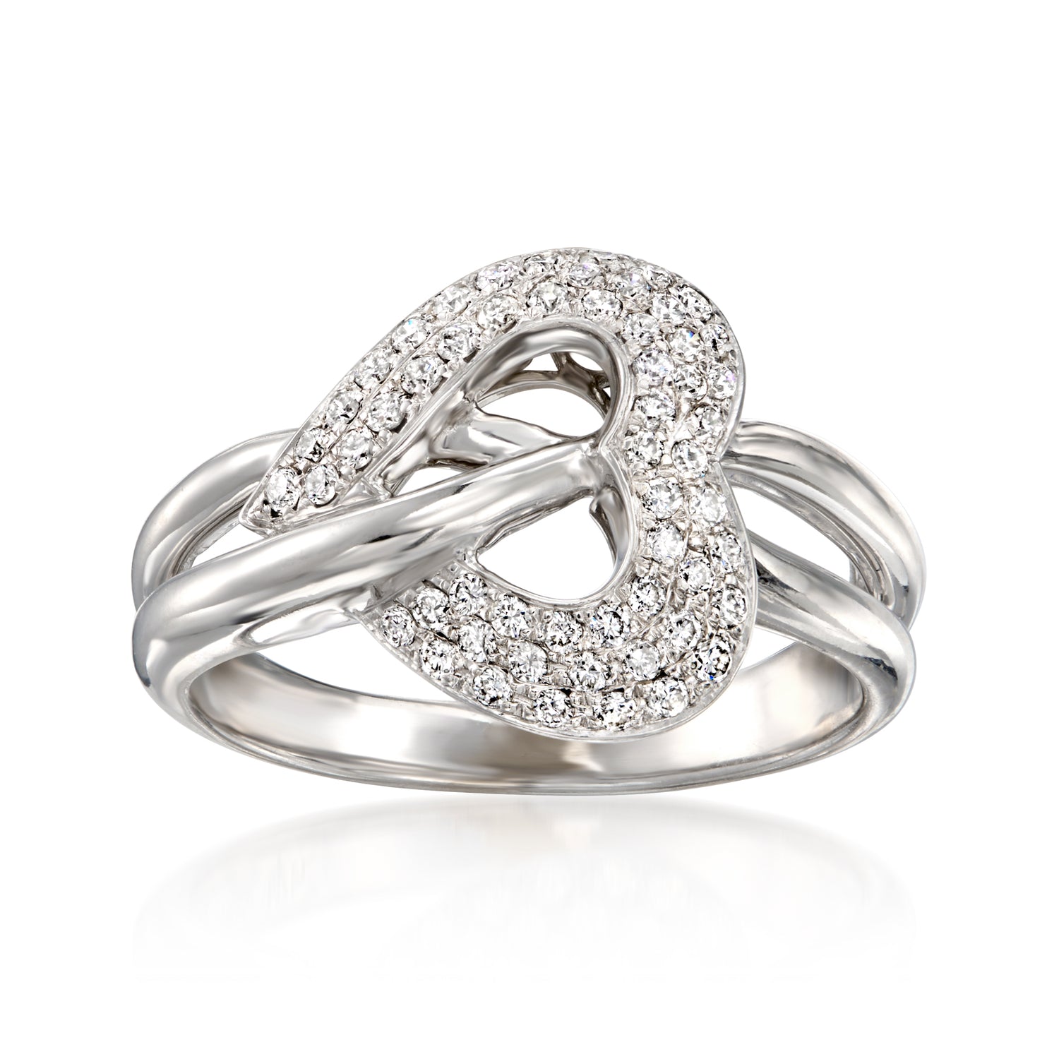 C. 1990 Vintage .45 ct. t.w. Diamond Heart Ring in 14kt White Gold
