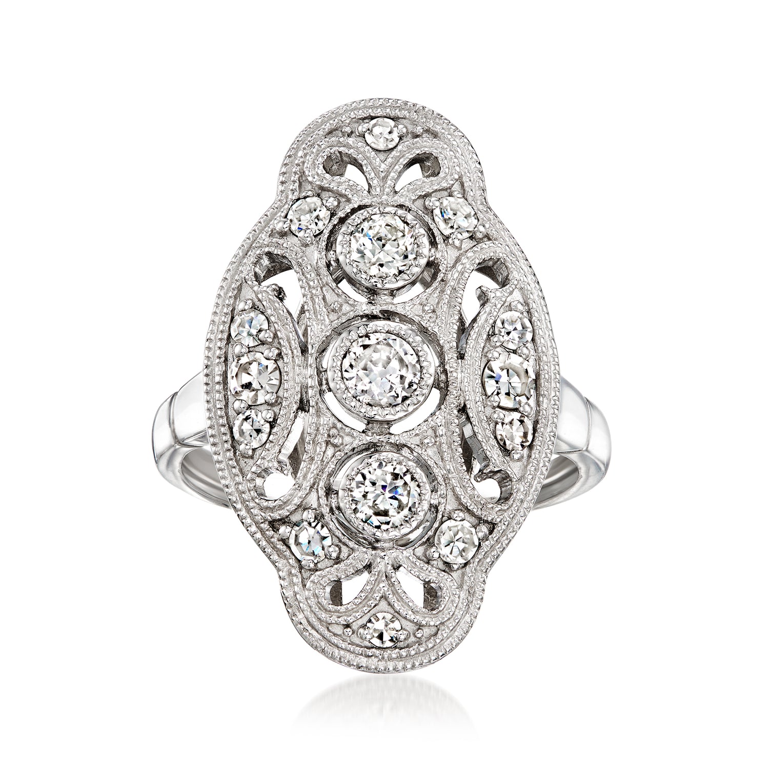 C. 1980 Vintage .65 ct. t.w. Diamond Ring in Platinum