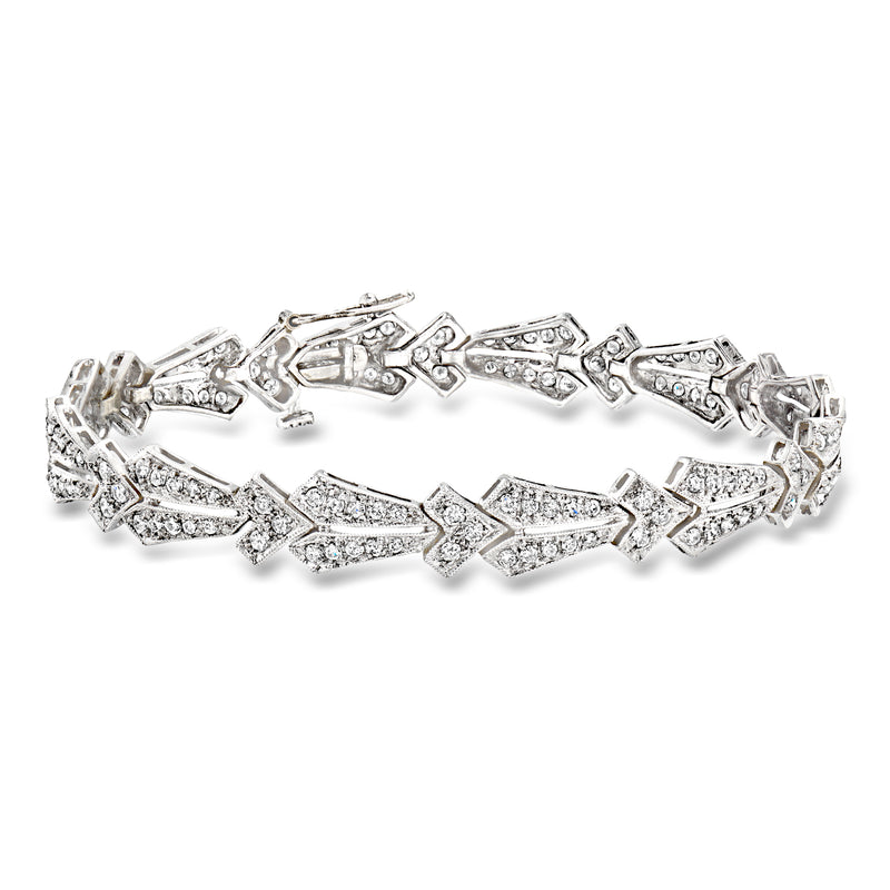 Vintage diamond fancy-link bracelet in 18kt white gold