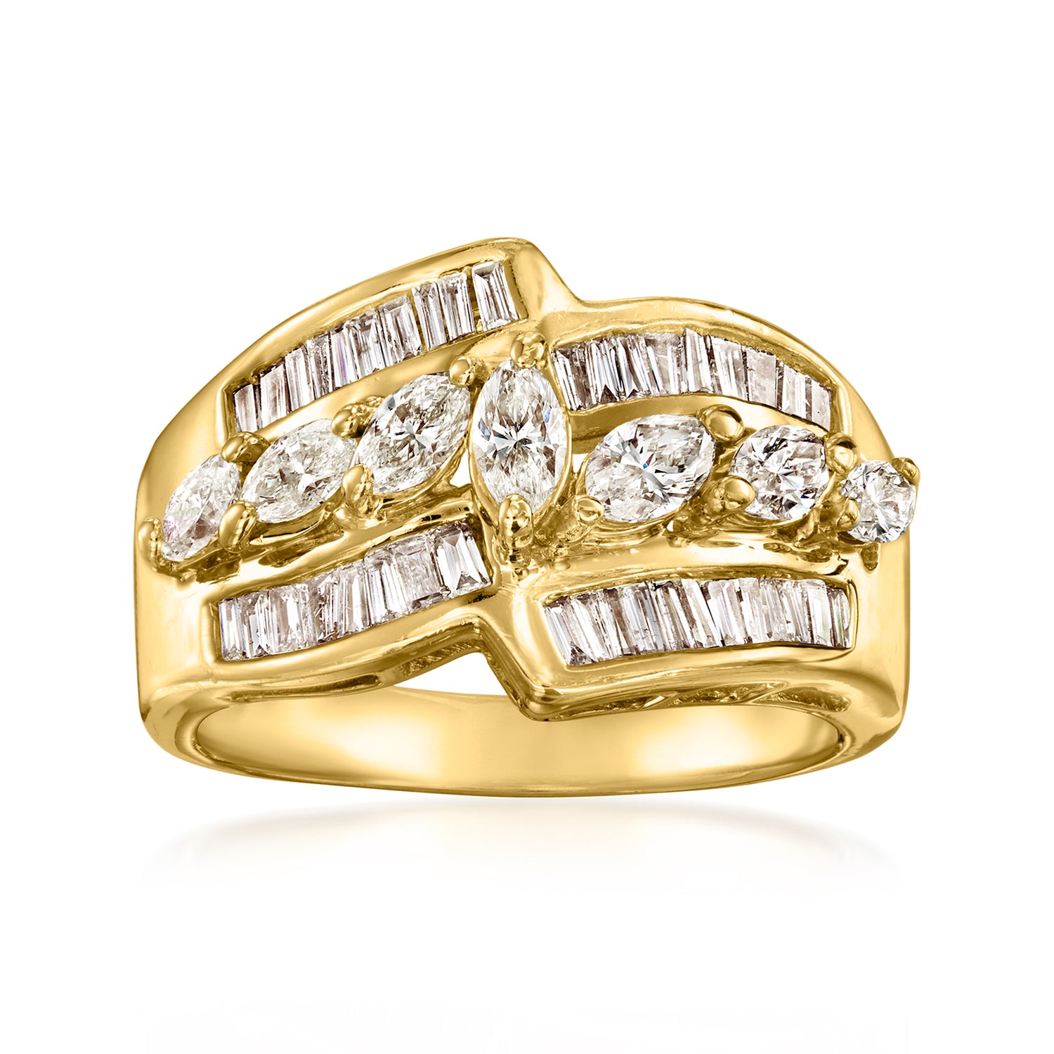 C. 1980 Vintage 1.30 ct. t.w. Diamond Ring in 14kt Yellow Gold