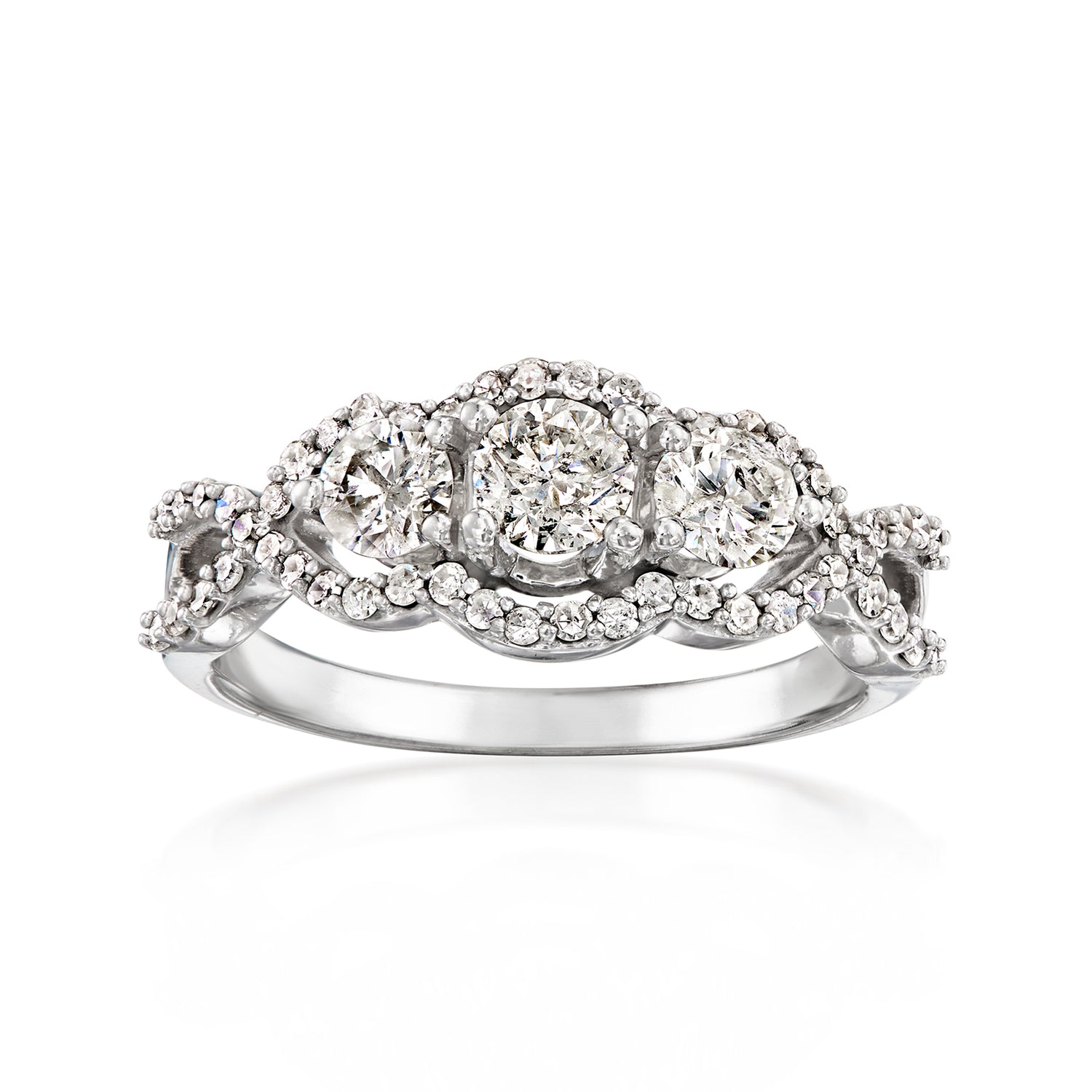 C. 1990 Vintage 1.00 ct. t.w. Diamond Ring in 14kt White Gold
