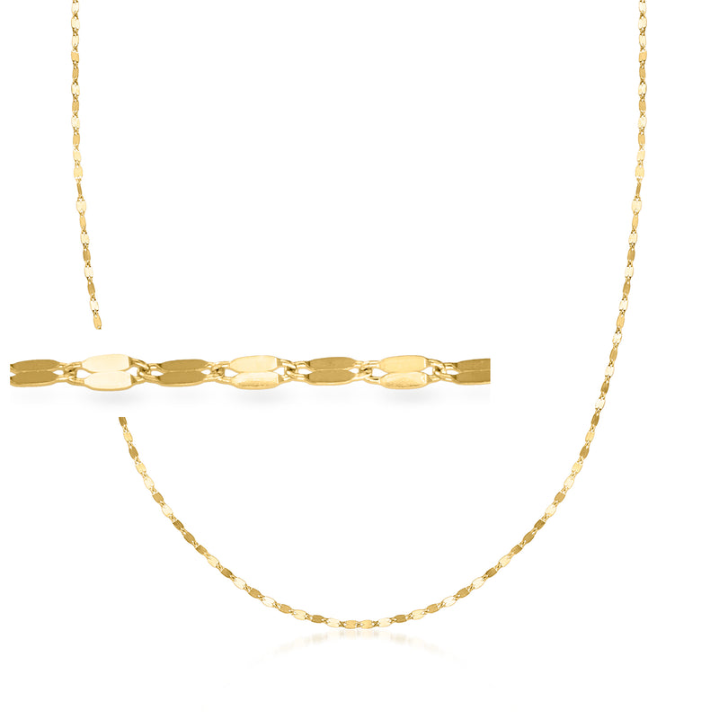 10kt yellow gold chain necklace with elongated lumachina-style links