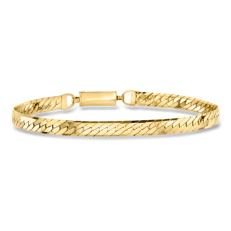 Vintage 14kt yellow gold fancy-chain bracelet with box clasp and straight link pattern