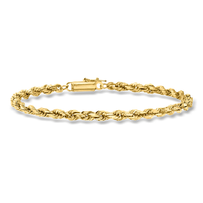 Vintage gold rope-chain bracelet with small bar clasp