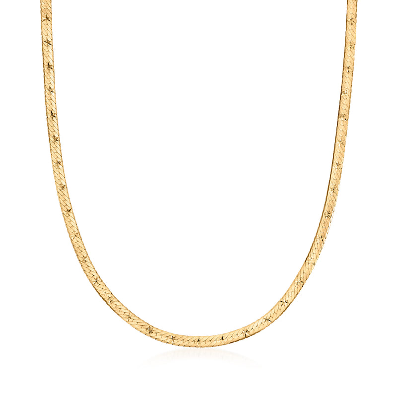 Vintage 14kt yellow gold fancy-chain necklace, close-up link pattern