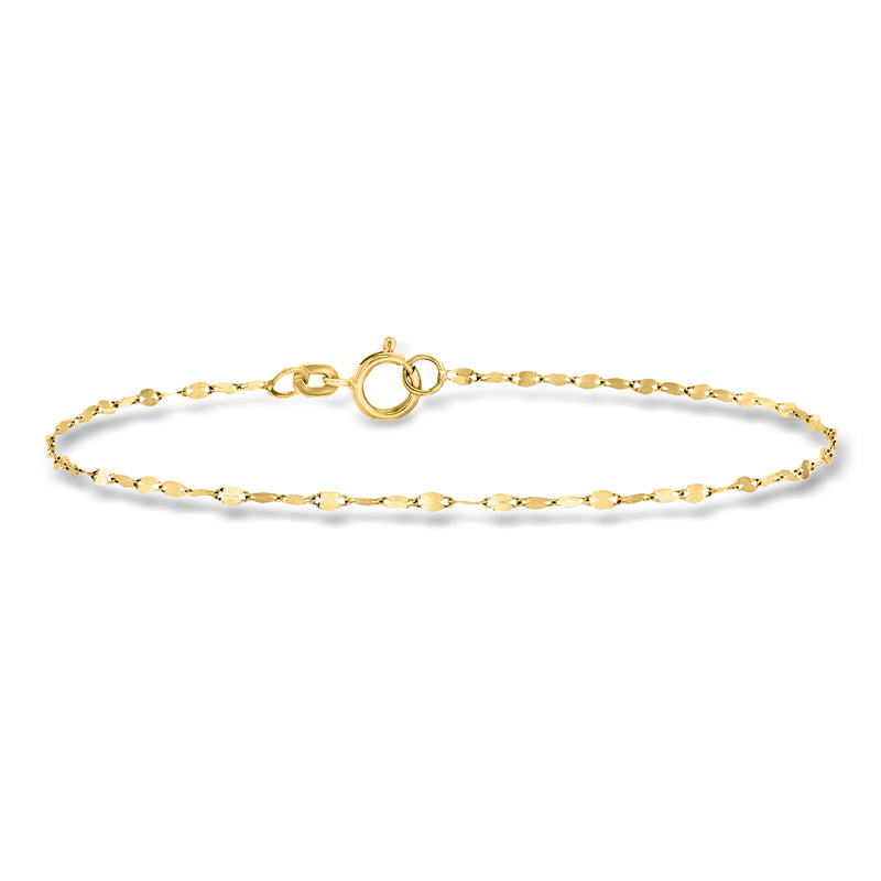 Yellow 10kt gold Lumachina-chain bracelet with round clasp