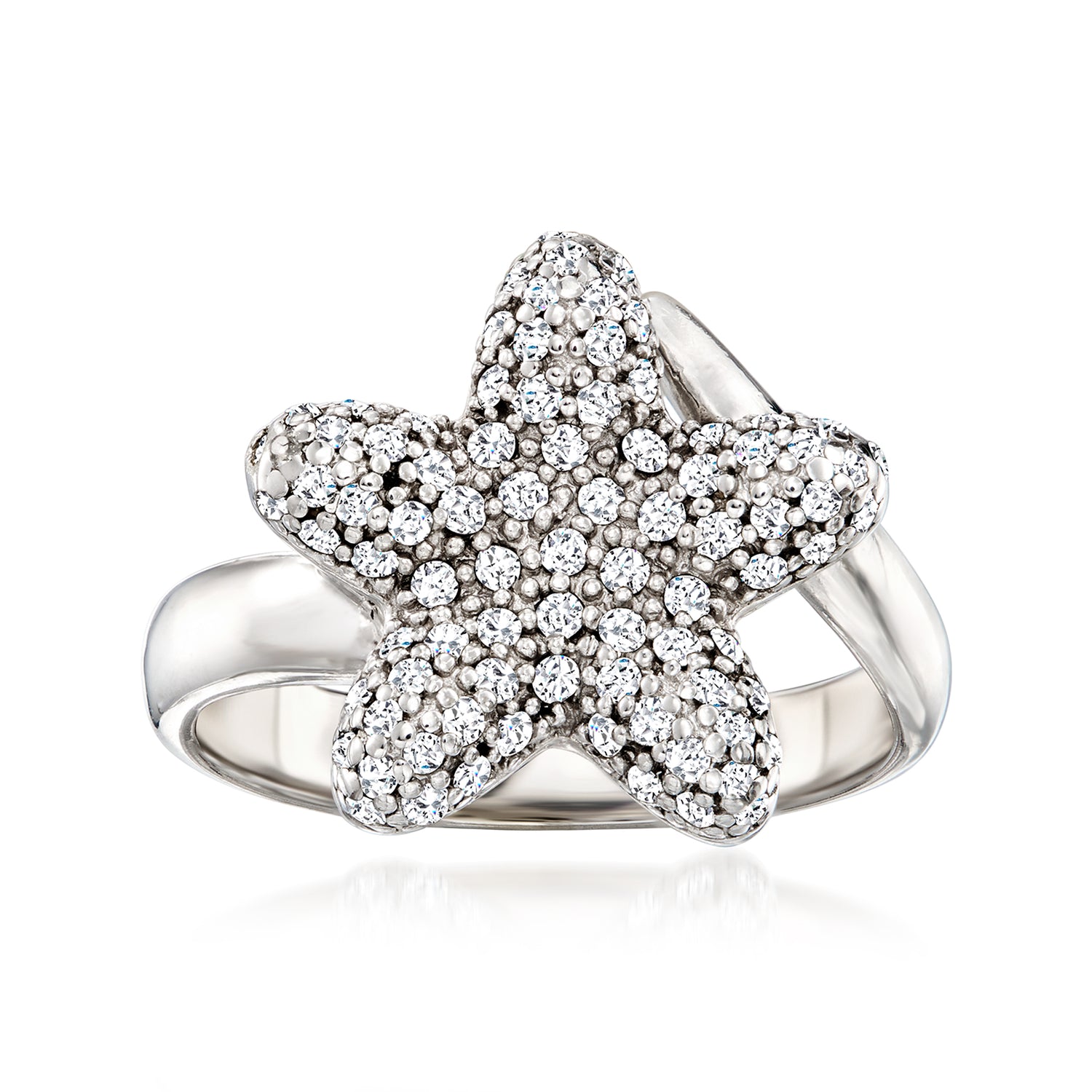 C. 1970 Vintage .65 ct. t.w. Diamond Starfish Ring in 14kt White Gold