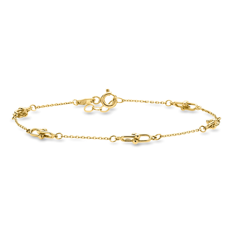 10k yellow gold Jax-link chain bracelet with oval links and lobster clasp