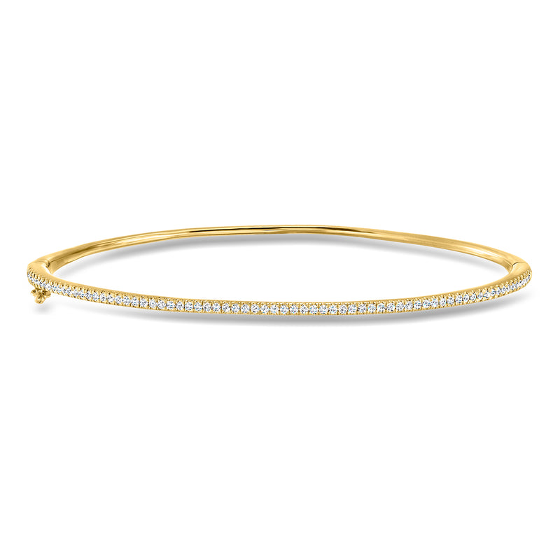 Diamond bangle bracelet in 18kt yellow gold with pavé-set stones