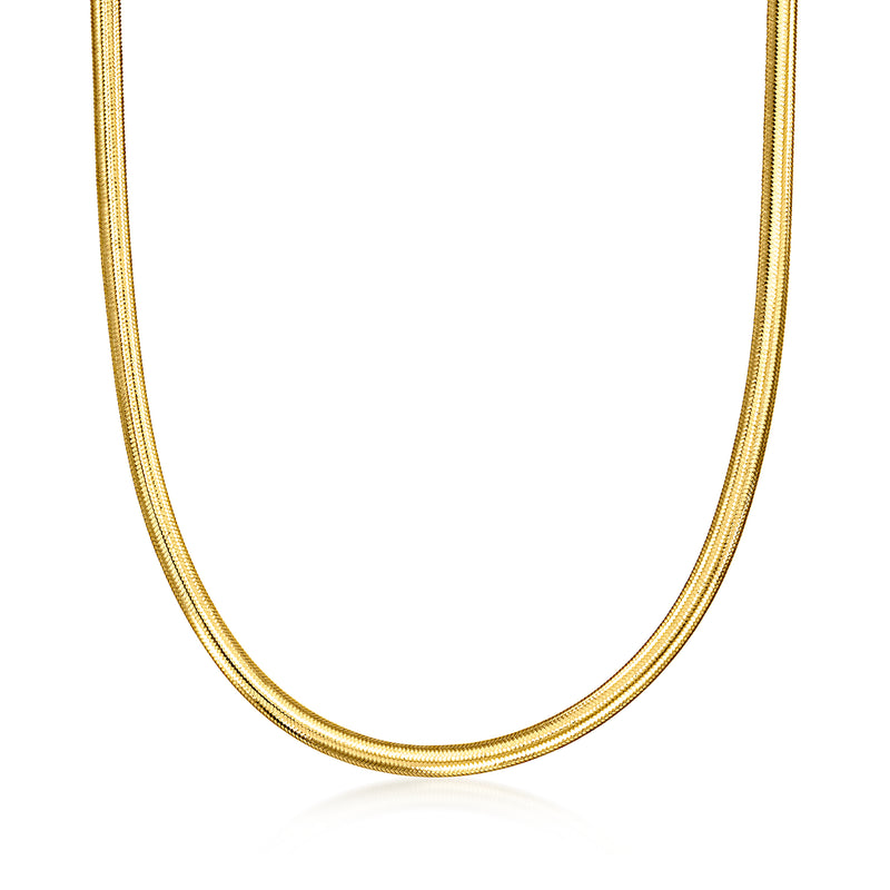 4mm flex necklace, 18kt gold over sterling, fine oval chain close-up