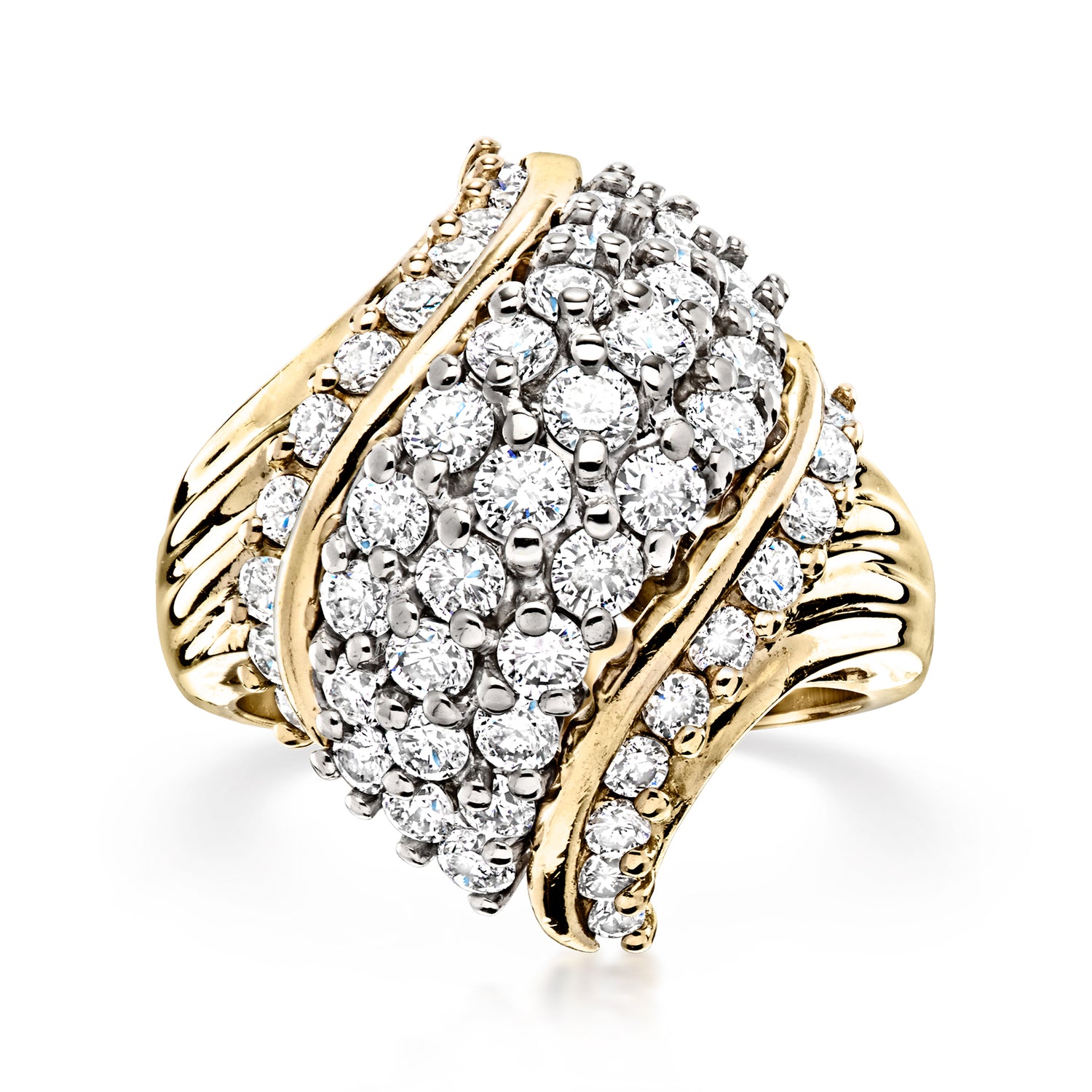C. 1980 Vintage 2.00 ct. t.w. Diamond Ring in 14kt Yellow Gold