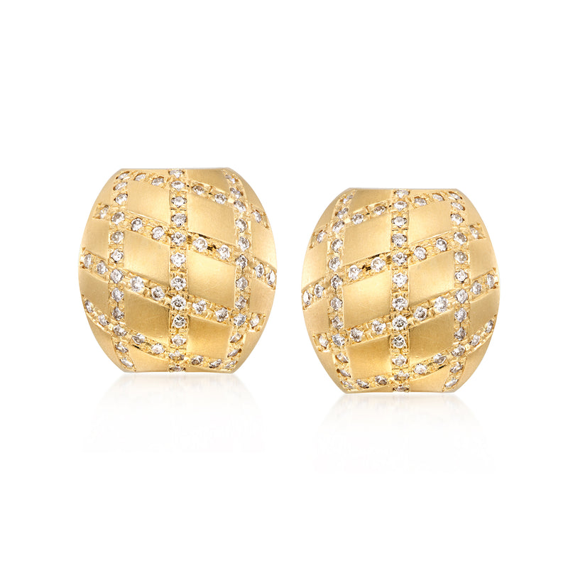 Vintage 14kt yellow gold diamond earrings, pair