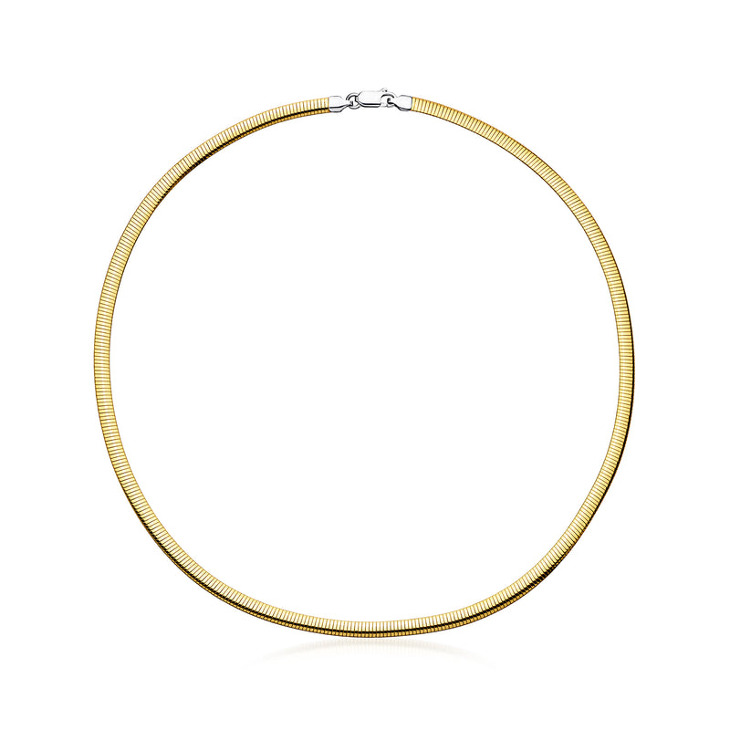 Two-tone omega necklace: gold-plated oval links with silver-toned chain