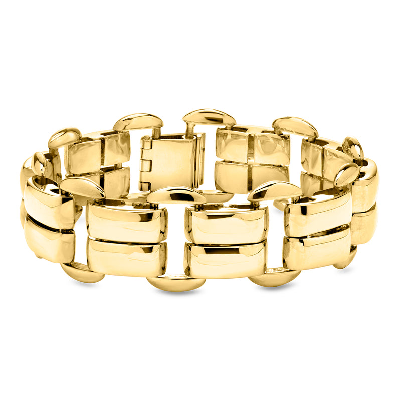 Italian 14kt Yellow Gold-Plated Wide-Link Bracelet