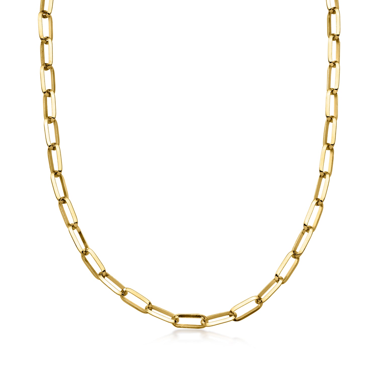 14kt Yellow Gold-Plated Paper Clip Link Necklace