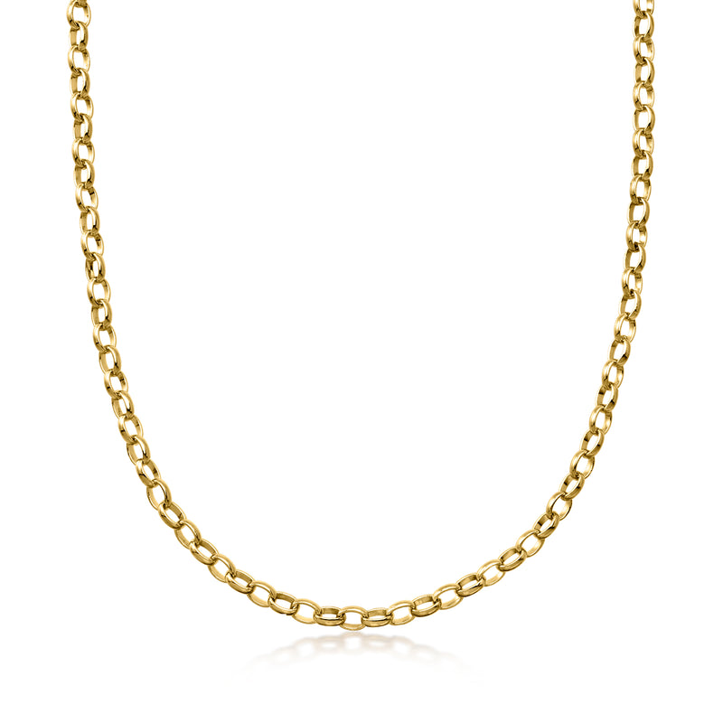 Gold-plated rolo-link necklace with round chain links