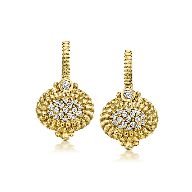 Vintage Judith Ripka 18kt yellow gold diamond drop earrings