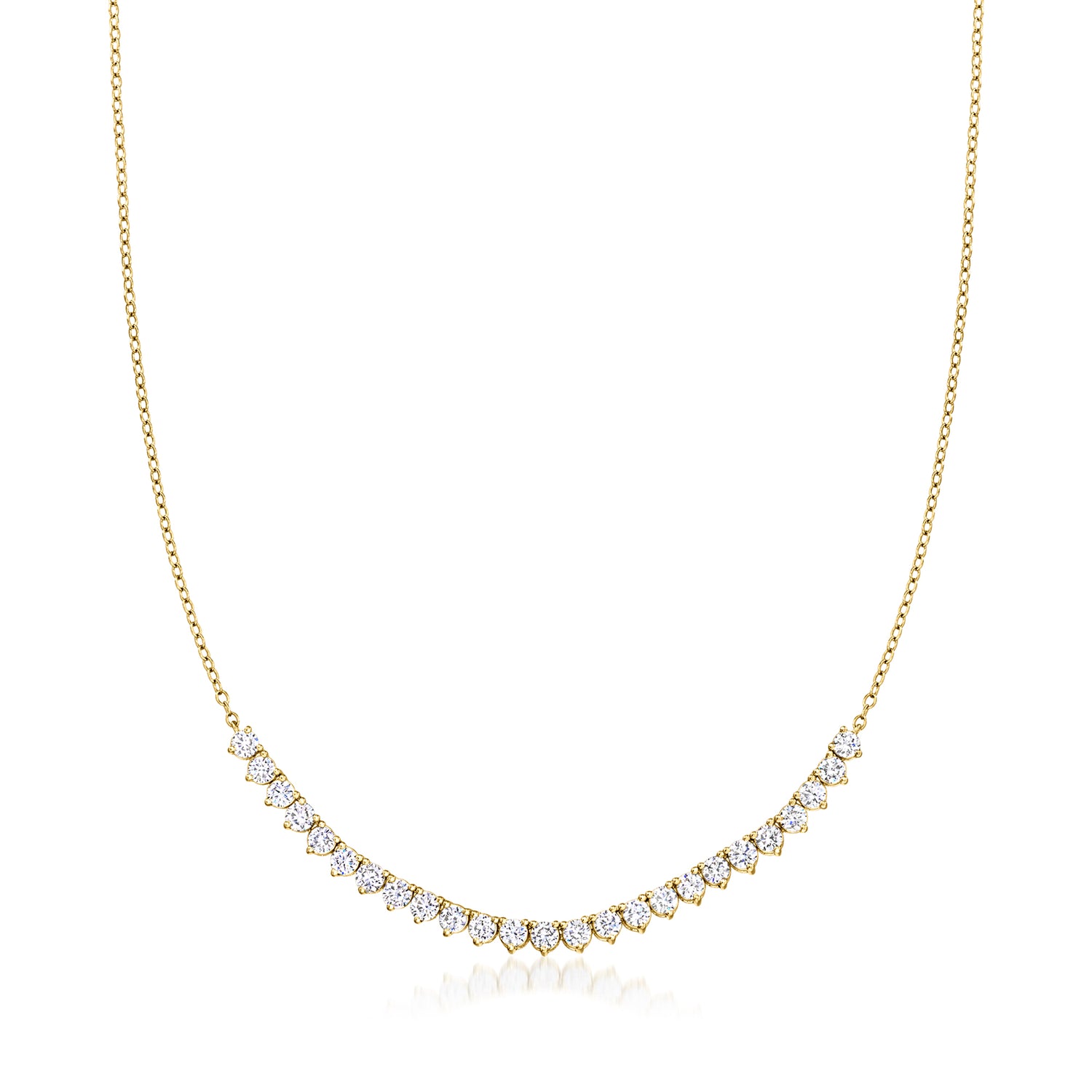 2.00 ct. t.w. Lab Grown Diamond Tennis-Style Necklace in 18kt Gold Over Sterling