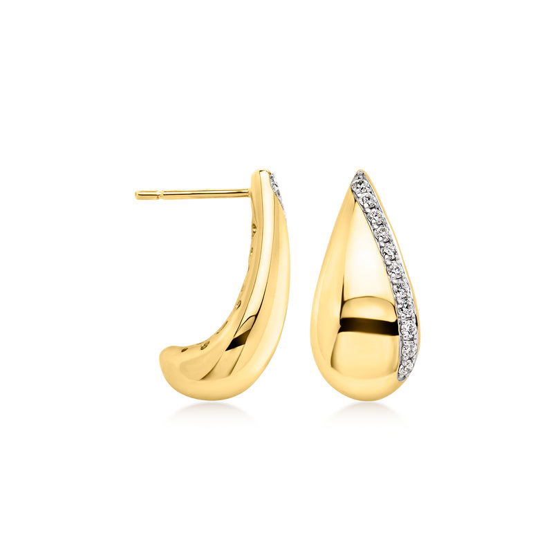 Teardrop post earrings in gold over sterling with lab-grown diamond accents