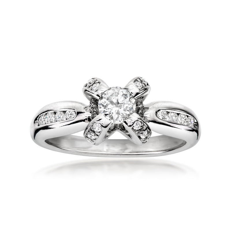 C. 2000 Vintage .68 ct. t.w. Diamond Ring in 14kt White Gold. Size 6.5