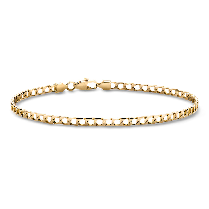 Vintage 14kt yellow gold curb-link bracelet with box clasp and polished links