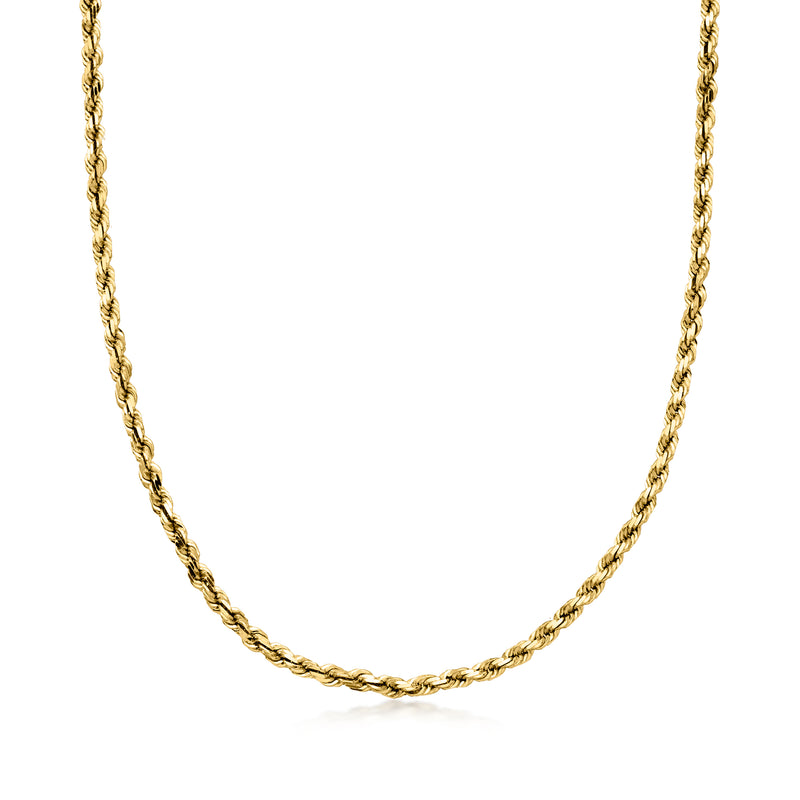 Vintage yellow gold rope-chain necklace, twisted rope link chain