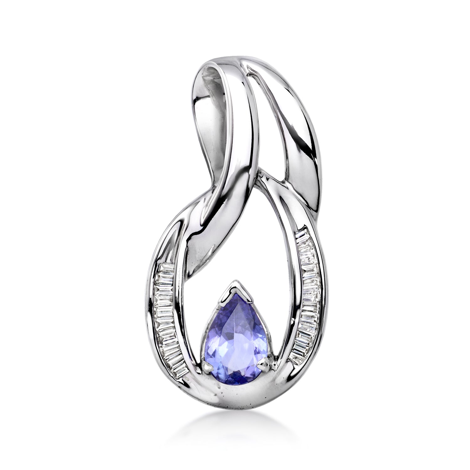 C. 2000 Vintage 1.25 Carat Tanzanite Slide Pendant with .35 ct. t.w. Diamonds in 14kt White Gold