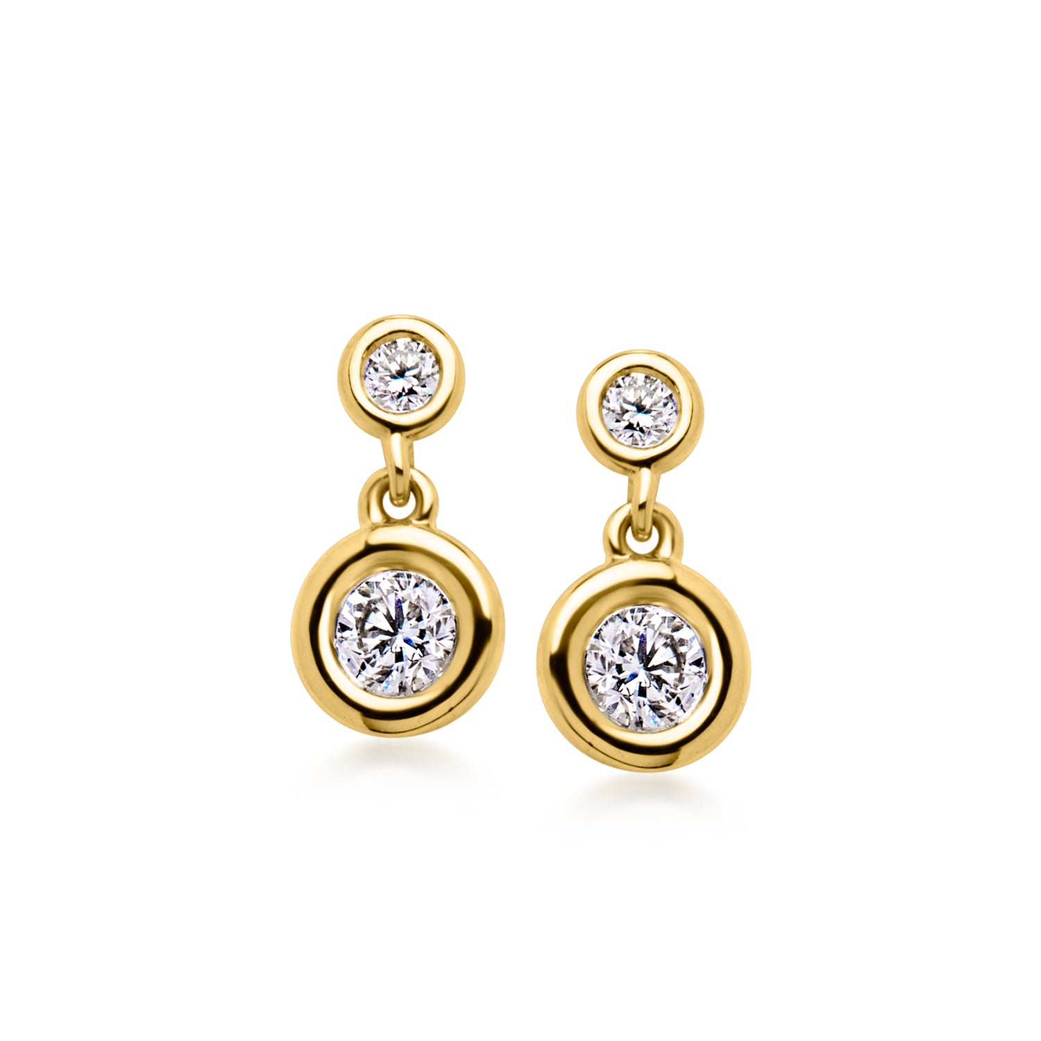 .15 ct. t.w. Bezel-Set Lab Grown Diamond Drop Earrings in 18kt Gold Over Sterling