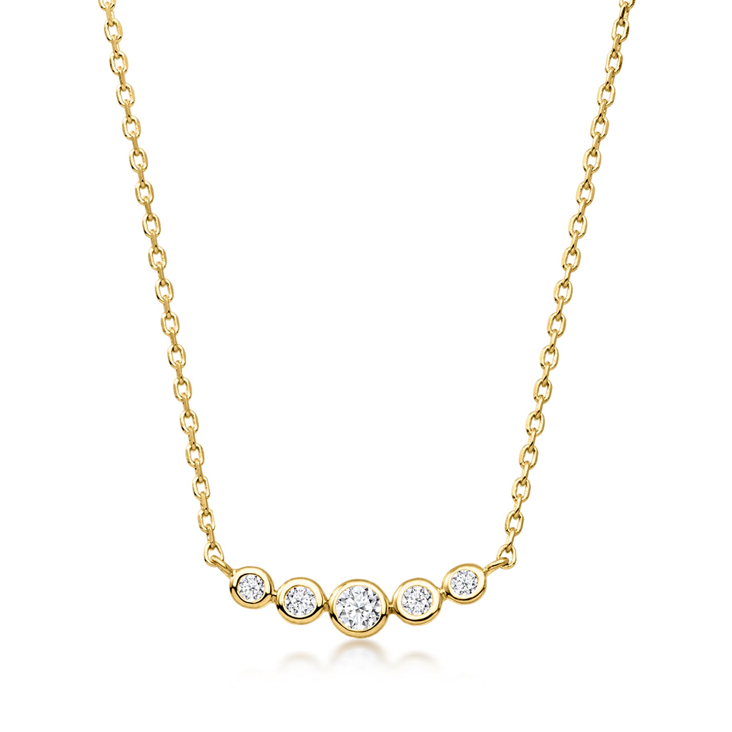 .15 ct. t.w. Bezel-Set Lab Grown Diamond Necklace in 18kt Gold Over Sterling