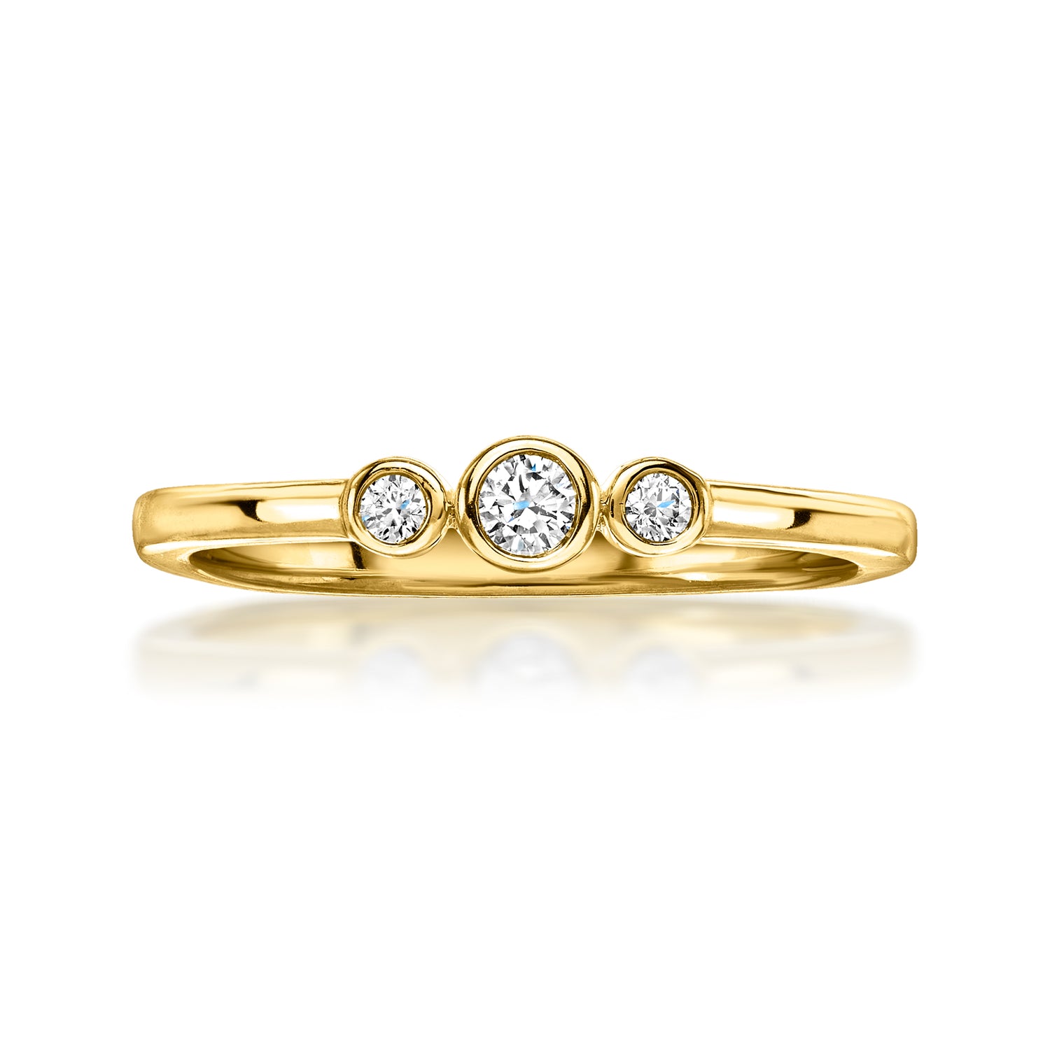 .10 ct. t.w. Bezel-Set Lab Grown Diamond Ring in 18kt Gold Over Sterling