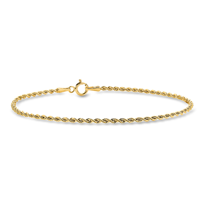 10kt yellow gold rope-chain bracelet with round clasp