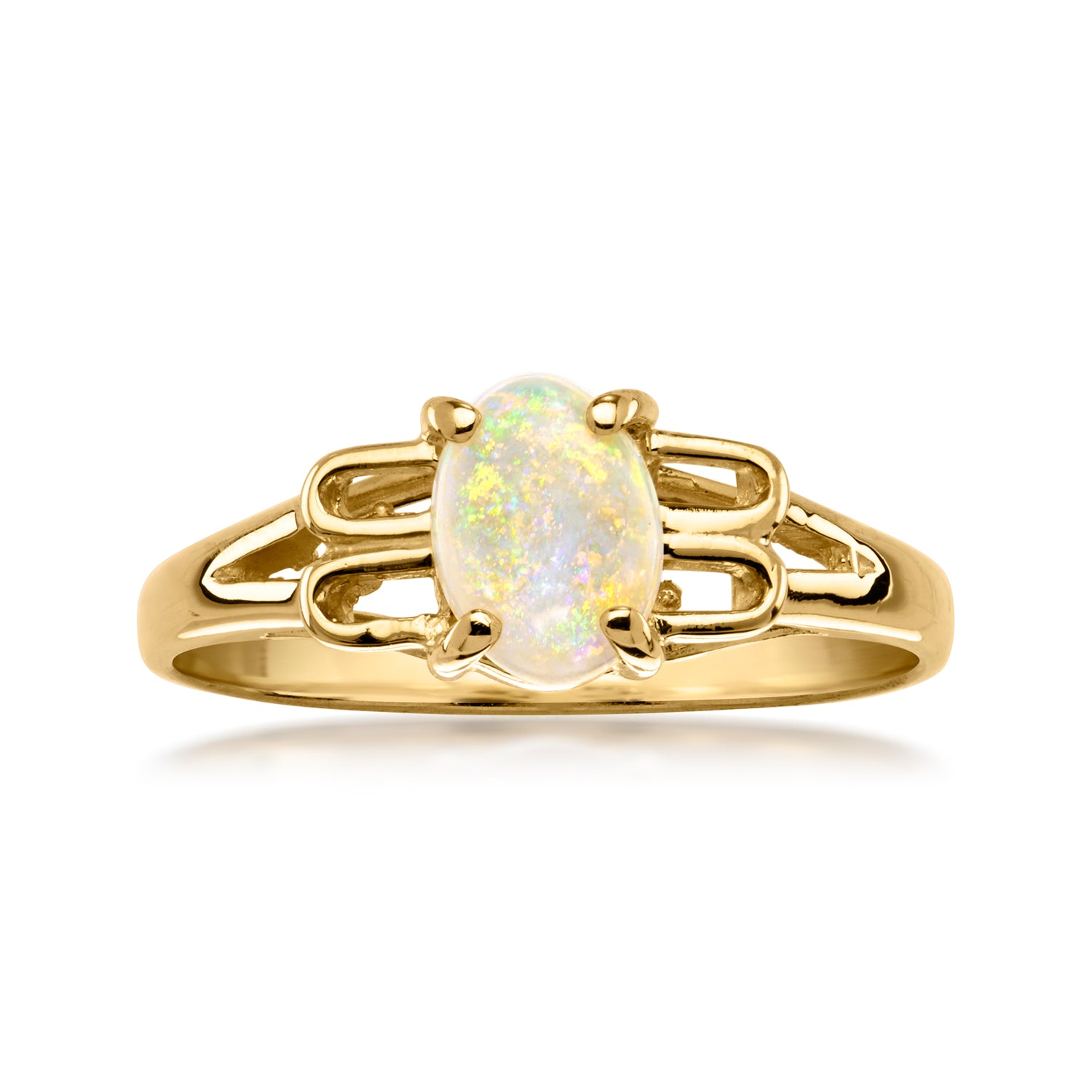 C. 1980 Vintage Opal Ring in 14kt Yellow Gold