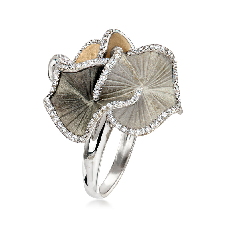 Cammilli Sultana diamond sculptural ring in white gold