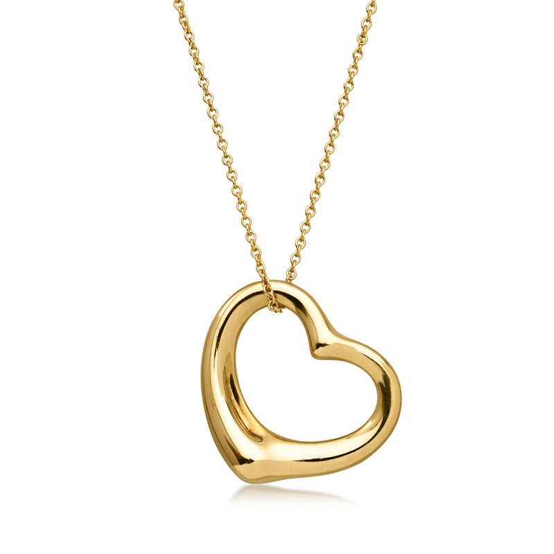 Tiffany 18kt yellow gold heart pendant necklace with oval link chain