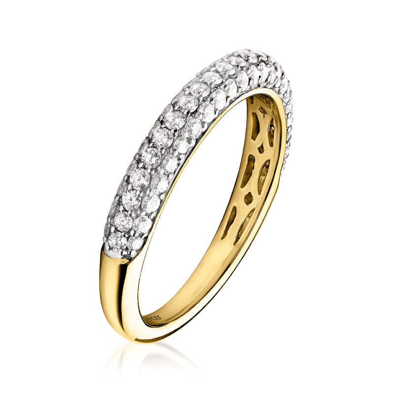 Gabriel & Co. diamond band ring in 14kt yellow gold, pavé-set stones