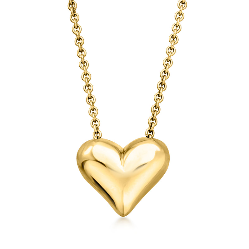 Tiffany 18kt yellow gold heart pendant necklace on link chain