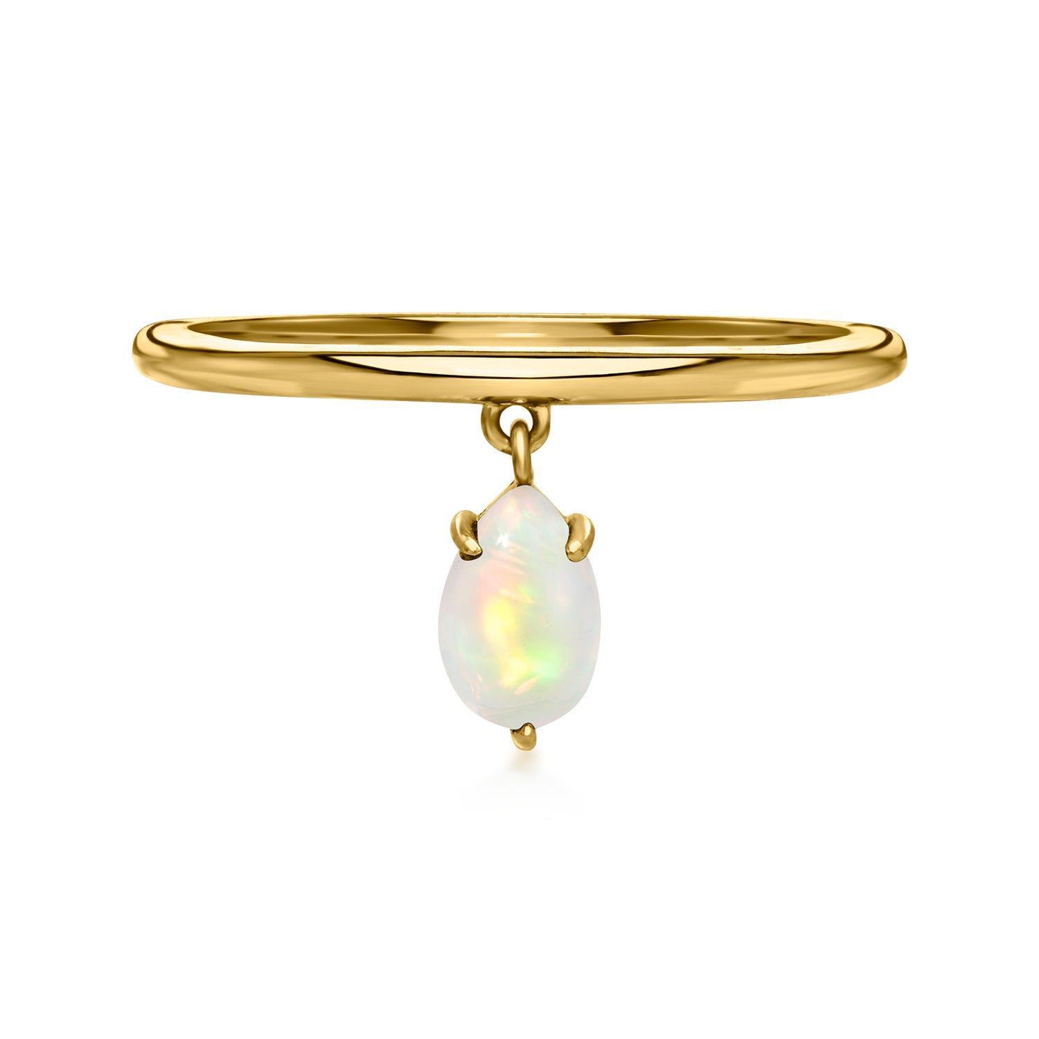 Opal Charm Ring in 10kt Yellow Gold