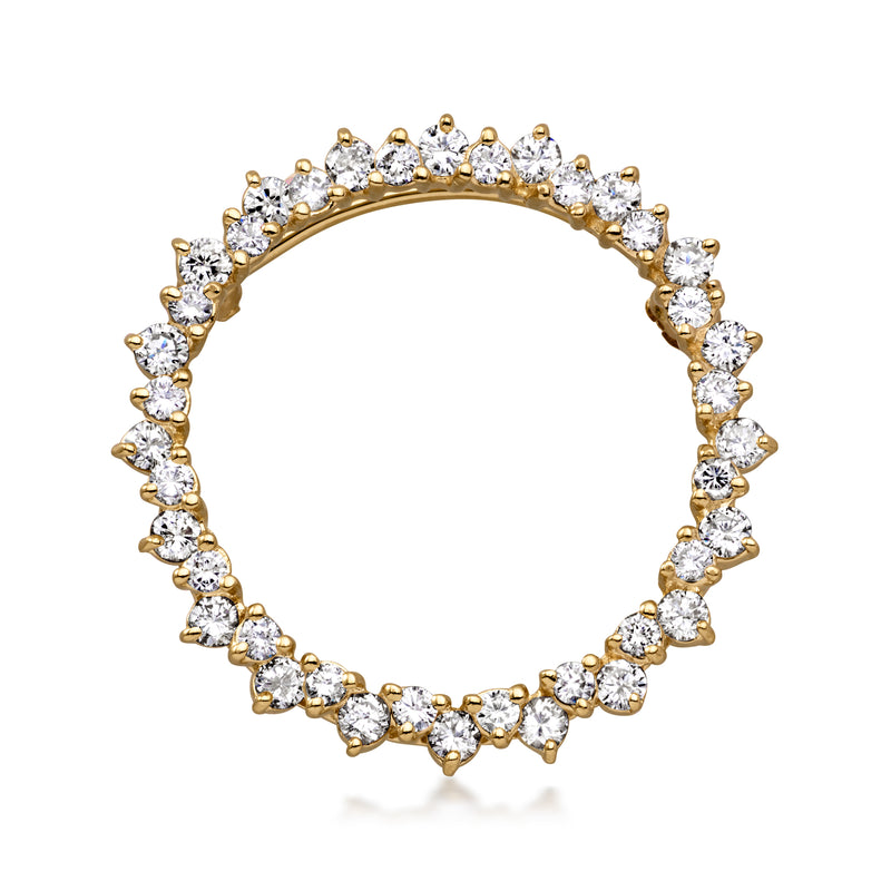 C. 1990 Vintage 1.70 ct. t.w. Diamond Circle Pin in 14kt Yellow Gold