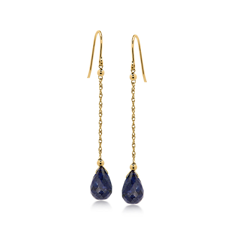 10.00 ct. t.w. Sapphire Teardrop Earrings in 10kt Yellow Gold