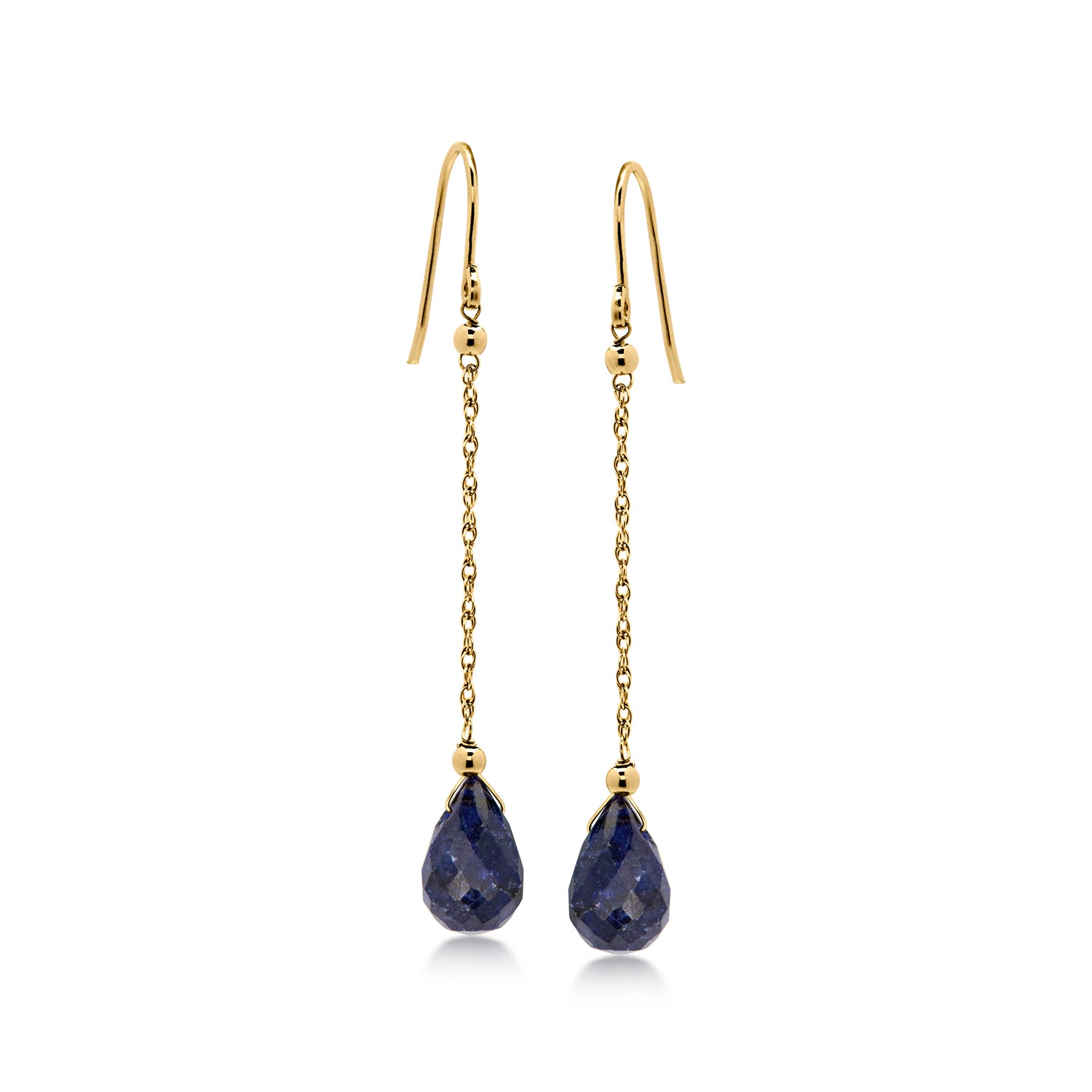 10.00 ct. t.w. Sapphire Teardrop Earrings in 10kt Yellow Gold