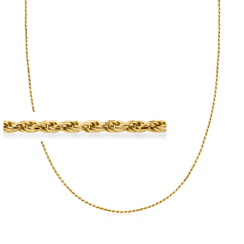 Vintage 14kt yellow gold rope-chain necklace with twisted rope links